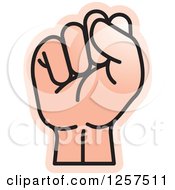 Clipart Of A Sign Language Hand Gesturing Letter S Royalty Free Vector Illustration by Lal Perera