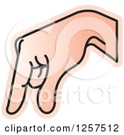Clipart Of A Sign Language Hand Gesturing Letter Q Royalty Free Vector Illustration