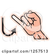 Poster, Art Print Of Sign Language Hand Gesturing Letter J