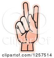 Clipart Of A Sign Language Hand Gesturing Letter K Royalty Free Vector Illustration by Lal Perera