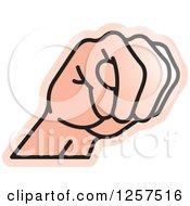 Clipart Of A Sign Language Hand Gesturing Letter M Royalty Free Vector Illustration