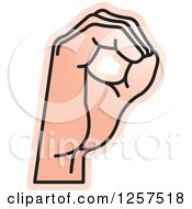 Clipart Of A Sign Language Hand Gesturing Letter O Royalty Free Vector Illustration by Lal Perera
