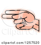 Clipart Of A Sign Language Hand Gesturing Letter H Royalty Free Vector Illustration by Lal Perera