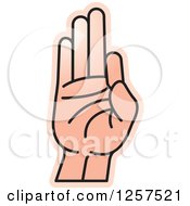 Clipart Of A Sign Language Hand Gesturing Letter F Royalty Free Vector Illustration