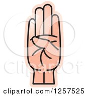 Clipart Of A Sign Language Hand Gesturing Letter B Royalty Free Vector Illustration