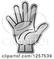 Poster, Art Print Of Silver Counting Hand Holding Up 5 Fingers Five In Sign Language