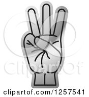 Clipart Of A Silver Counting Hand Gesturing Six In Sign Language Royalty Free Vector Illustration by Lal Perera