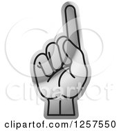 Poster, Art Print Of Silver Counting Hand Holding Up One Finger 1 In Sign Language