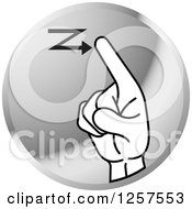 Poster, Art Print Of Silver Icon Of A Sign Language Hand Gesturing Letter Z