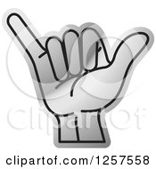 Poster, Art Print Of Silver Sign Language Hand Gesturing Letter Y