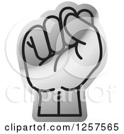 Poster, Art Print Of Silver Sign Language Hand Gesturing Letter S