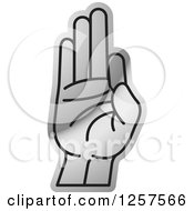 Poster, Art Print Of Silver Sign Language Hand Gesturing Letter F