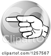 Poster, Art Print Of Silver Icon Of A Sign Language Hand Gesturing Letter G