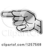 Clipart Of A Silver Sign Language Hand Gesturing Letter G Royalty Free Vector Illustration