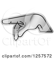 Clipart Of A Silver Sign Language Hand Gesturing Letter P Royalty Free Vector Illustration