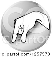 Poster, Art Print Of Silver Icon Of A Sign Language Hand Gesturing Letter Q