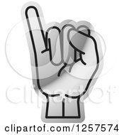 Poster, Art Print Of Silver Sign Language Hand Gesturing Letter I