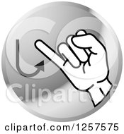 Poster, Art Print Of Silver Icon Of A Sign Language Hand Gesturing Letter J