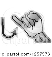 Poster, Art Print Of Silver Sign Language Hand Gesturing Letter J