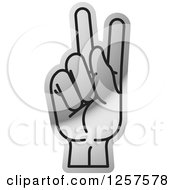 Poster, Art Print Of Silver Sign Language Hand Gesturing Letter K