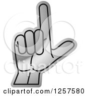 Poster, Art Print Of Silver Sign Language Hand Gesturing Letter L