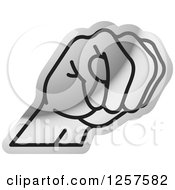 Poster, Art Print Of Silver Sign Language Hand Gesturing Letter M