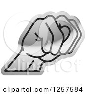 Poster, Art Print Of Silver Sign Language Hand Gesturing Letter N