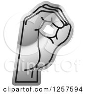 Poster, Art Print Of Silver Sign Language Hand Gesturing Letter O