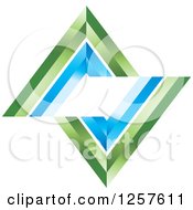 Poster, Art Print Of 3d Blue And Green Broken Diamond