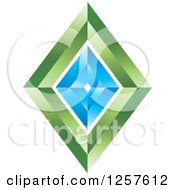 Poster, Art Print Of 3d Blue And Green Diamond