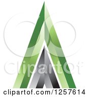 Poster, Art Print Of 3d Black And Green Pyramid Or Mountain
