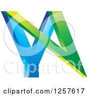 Clipart Of A Green And Blue Abstract Logo Royalty Free Vector Illustration