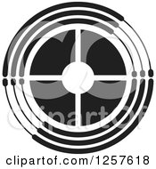 Clipart Of A Black And White Target Royalty Free Vector Illustration