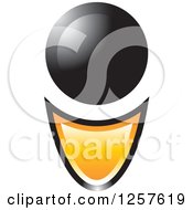 Clipart Of A Black And Orange Logo Royalty Free Vector Illustration