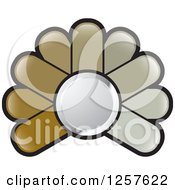 Poster, Art Print Of Brown Abstract Flower Button Logo