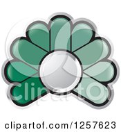 Poster, Art Print Of Green Abstract Flower Button Logo