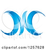 Clipart Of A Blue Abstract Logo Royalty Free Vector Illustration