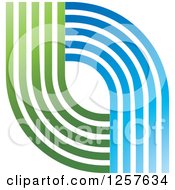 Clipart Of A Blue And Green Logo Royalty Free Vector Illustration