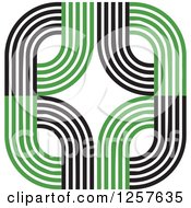 Clipart Of A Green And Black Abstract Road Logo Royalty Free Vector Illustration