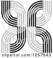 Clipart Of A Gray And Black Abstract Road Logo Royalty Free Vector Illustration