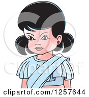 Clipart Of A Sinhala Girl At Temple Royalty Free Vector Illustration