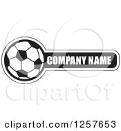 Poster, Art Print Of Black And White Soccer Ball With Company Name Sample Text