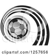 Poster, Art Print Of Silver Soccer Ball With A Spiral