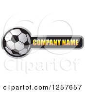 Poster, Art Print Of Soccer Ball With Company Name Sample Text