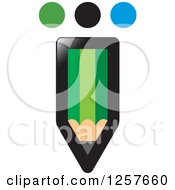 Poster, Art Print Of Green Pencil With Dots
