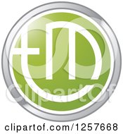 Clipart Of A Round Chrome White And Green Trademark Icon Royalty Free Vector Illustration by Lal Perera