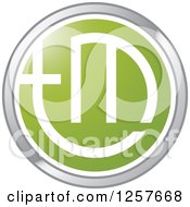 Round Chrome White And Green Trademark Icon