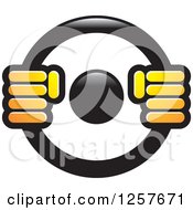 Clipart Of Hands On A Steering Wheel Royalty Free Vector Illustration