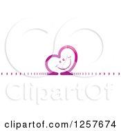 Clipart Of A Happy Grinning Pink Heart And Trail Royalty Free Vector Illustration