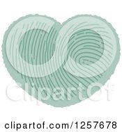 Clipart Of A Green Thumbprint Heart Royalty Free Vector Illustration